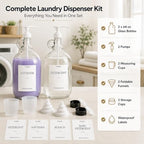 2 Pcs Glass Laundry Detergent Dispensers with Pumps, 64 Oz Bottles - Image 2