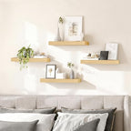 HOOBRO Floating Shelves for Wall, Wall Mounted Shelf Set of 2, 15.7" Hanging Shelf with Invisible Brackets, for Wall Decor Storage in Bathroom Bedroom Kitchen Living Room Office, Natural NL40BJ01 - Image 5