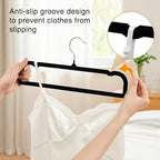 60 Pack Black Velvet Felt Pants Hangers with 60 Hooks, Heavy Duty Space Saving Clothes Hangers with 360° Swivel Hook, Non Slip Thin Cute Flocked Design for Shirts, Coats, Dresses & Closet Organization - Image 5