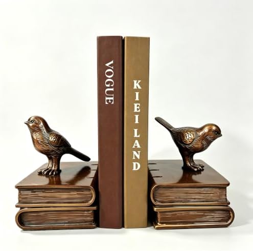 Vintage Bird Bookends & Faux Decorative Books for Home Decor by Unknown