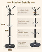 Metal Coat Rack, Modern Coat Rack Stand, Heavy Duty Coat Tree Stand - Image 2