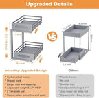 Under Sink Organizer, 2 Tier Under Sink Organizers and Storage, Adjustable Height, Slide out Metal Cabinet Organizers, Pull out Cabinet Storage Drawer Shelf for Kitchen Bathroom (Gray, 2 Pack) - Image 5