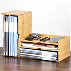 Bamboo Desk File Organizer, Stackable A4 Paper Tray Mail Holder for Office - Image 7