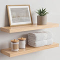 Homeforia 24 Inch Floating Shelves, High-End Solid Pine Wood, Set of 3 by Homeforia
