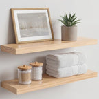 Homeforia 24 Inch Floating Shelves, High-End Solid Pine Wood, Set of 2 by Homeforia