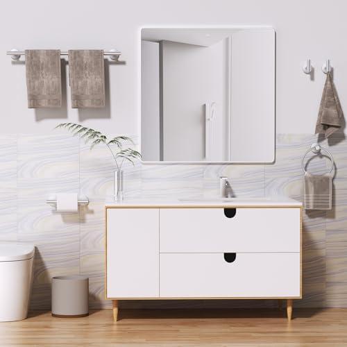 Brushed Nickel Towel Bar Bathroom Hardware Accessories Set, 10 Pieces Upgraded Toilet Paper Holder 23.6 Inch Towel Rack for Bathroom Wall Mounted Stainless Steel Bathroom Set - Image 7