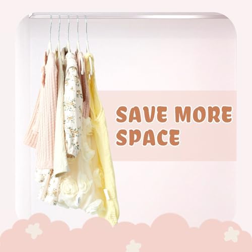 BAGAIL 50 Pack Kids Velvet Hangers 11 Inches Children's Clothes Hangers Non-Slip Baby Hangers for Infant/Toddler (Ivory) - Image 6