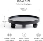 ROSE BLOOM 10" Round Wood Pedestal Stand, Farmhouse Display Riser for Bathroom Vanity, Kitchen Counter & Coffee Bar, Decorative Wooden Tray for Candles, Plants & Home Decor, Black - Image 5