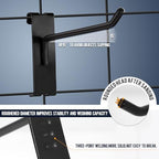 60 PCS Gridwall Hooks, 8 Inch Gridwall & Fixtures Hooks for Grid Wall Panels Accessory, Heavy Duty Display Hook for Wire Grid Wall Accessories Display Rack Hanging Storage (Black) - Image 3