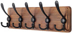 SKOLOO Rustic Coat Rack Wall Mount, 16" Stud Spacing, Solid Wood, Brown by SKOLOO