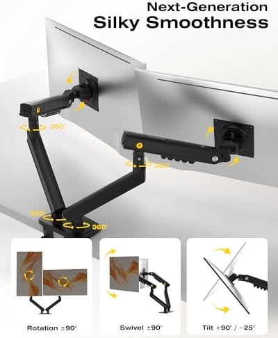 NB SmooVex™ Computer Monitor Mount, Monitor Stand fits up to 32 Inch, Mechanical Spring Monitor Arm, VESA 75/100 mm, Model-A5C - Image 2
