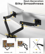 NB SmooVex™ Computer Monitor Mount, Monitor Stand fits up to 32 Inch, Mechanical Spring Monitor Arm, VESA 75/100 mm, Model-A5C - Image 2