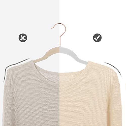 SONGMICS Velvet Hangers 30 Pack, Non-Slip Hangers with Rose Gold-Colored Swivel Hooks, Slim Space-Saving Hanger, Velvet Hanger for Closet, Heavy-Duty, White UCRF026W30 - Image 4
