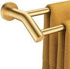 FORIOUS Double Towel Bar 24", Bathroom Towel Holder Rod Wall Mounted Gold by FORIOUS
