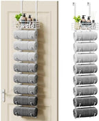 SWTYMIKI Hanging Towel Racks for Bathroom - 9 Tier Over the Door & Wall Mounted Bath Rolled Towel Storage Organizer Holder for Small Bathroom, RV, Camper, White (Patented) by SwtyMiki-TidyHomeSweetLife