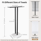KES Standing Towel Rack, 37", Marble Base, 304 Stainless Steel, Matte Black - Image 6
