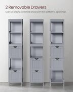VASAGLE Bathroom Floor Cabinet, 2 Drawers, 55.7”H, Dove Gray - Image 4