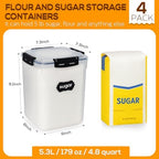 4 Pack 5.3L Thick Flour Sugar Storage Containers for Pantry, Airtight - Image 3
