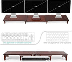 Nnewvante Bamboo Monitor Riser, 60 inch Upgrade Height Large TV Riser - Image 4