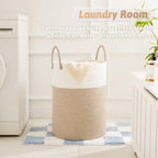 Artfeel Laundry Basket,Woven Cotton Rope Laundry Hamper,80L for Decorative Storage of Dirty Clothes,Toys and Blankets in Bathroom,Baby Room and Living Room - Image 2