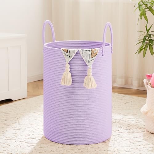 Artfeel Laundry Basket,Woven Cotton Rope Laundry Hamper,100L for Decorative Storage of Dirty Clothes,Toys and Blankets in Bathroom,Baby Room and Living Room by Artfeel