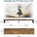 aboxoo 59" Large TV Riser Stand for 32-75 Inch TV, TV Shelf with Steel Legs - Image 2
