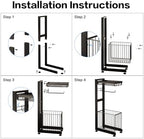 Toilet Paper Holder Stand with Storage Shelf - Multi Tier Metal Toilet Paper Stand with Large Basket for Tissue Rolls, Wipes (Black) - Image 3