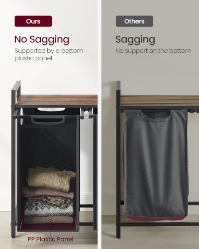 VASAGLE Laundry Hamper with Shelf, 2 Pull-Out Bags, 2 x 12.1 Gallons (46 L) - Image 5