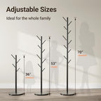 ELYKEN Coat Rack Freestanding, Metal Coat Rack with Natural Marble Base - Image 2