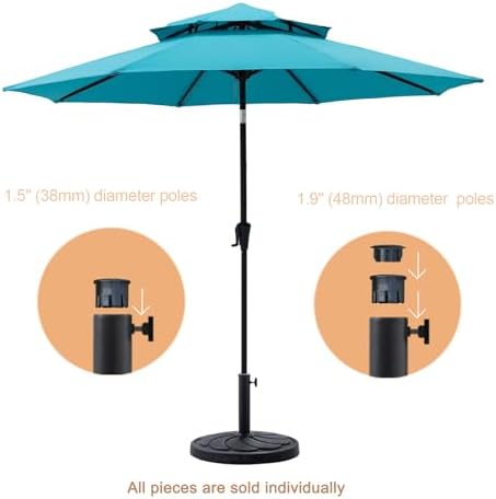 C-Hopetree 40 lb Round Heavy Duty Round Base Stand for Outdoor Patio Market Table Umbrella, Black - Image 3