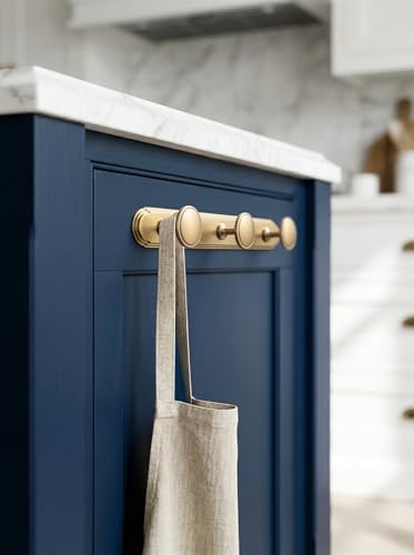 Goo-Ki Champagne Bronze Coat Rack Wall Mount with Orbit Rim Backplate, Modern Heavy Duty Zinc Alloy Coat Hooks, Soft Gold Hat and Towel Hanger Rail for Entryway, Bathroom and Mudroom (3 Hooks) - Image 5