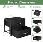 BOLUO Stackable Storage Drawers Closet Organizers and Storage Fabric Black 2 Drawer Dresser for Bedroom 2 Packs Modern - Image 3