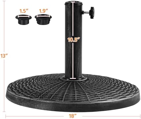 Yaheetech 22lbs Heavy Duty Outdoor Umbrella Base, Rustic Silver - Image 3