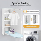 Ironing Board Cabinet, Built-in Swivel Ironing Board Foldable with Storage, Wall Hanging with Mirror for Edrooms, Checkrooms, Small Houses, Sewing Rooms, Bedrooms - Image 4