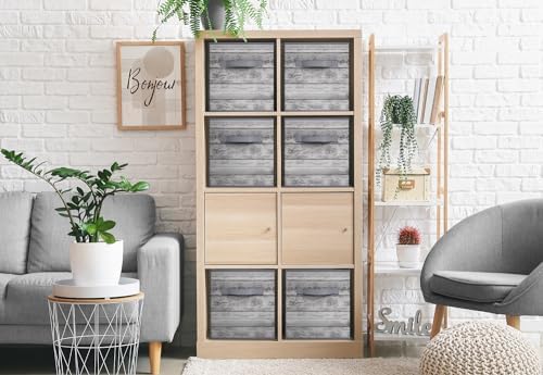 Sorbus 11 x 11 Storage Cubes, Foldable Fabric Bins (4 Pack, Rustic Gray) - Image 4