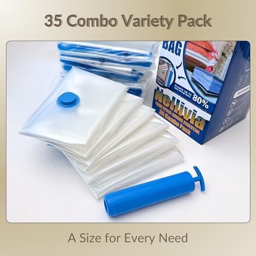 Vacuum Storage Bags with Hand Pump, Vacuum Seal Space Saver Bags, 35 Combo - Image 4
