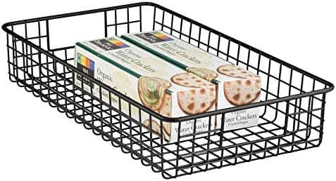 mDesign Wide Wire Storage Basket for Kitchen, Pantry, Cabinet - Pack of 2, Matte Black ? - Image 7