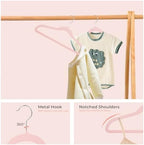 ManGotree 14 Inch Kids Velvet Hangers Felt Children's Hangers 66 Pack Pink - Image 4