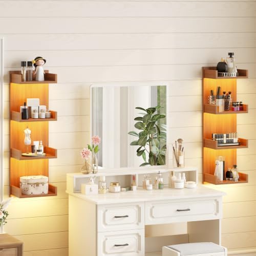 HOOBRO Floating Wall Shelves with LED Lights, Floating Shelf Wall Mounted - Image 4