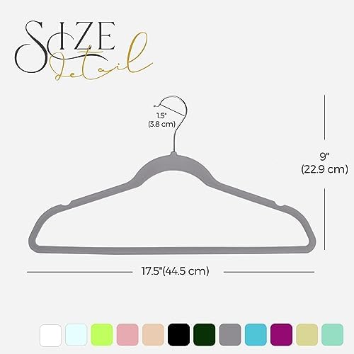 HOUSE DAY Premium Velvet Hangers 100 Pack Grey, Non-Slip Felt Hangers - Image 7
