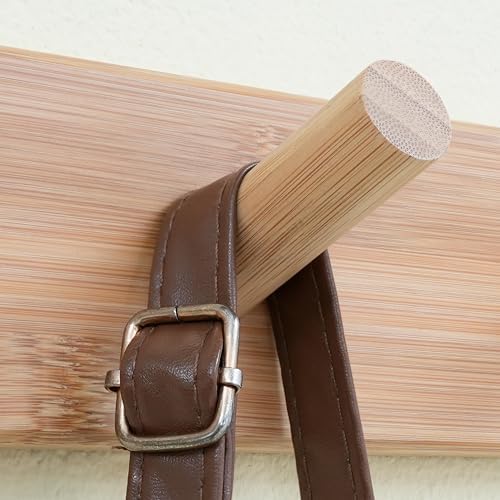 SKOLOO Wall Mounted Coat Rack 38", 10 Hooks, Bamboo, Shaker Style, Natural - Image 4