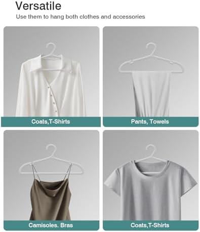 ABHENG 80 Pack Clothes Hangers, Non Slip Plastic Coat Hangers, Space Saving, Heavy Duty, Hanging Dry Wet Clothes, 16.4" x 8.3", Gray, APY0580G - Image 6