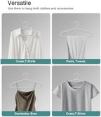 ABHENG 80 Pack Clothes Hangers, Non Slip Plastic Coat Hangers, Space Saving, Heavy Duty, Hanging Dry Wet Clothes, 16.4" x 8.3", Gray, APY0580G - Image 6