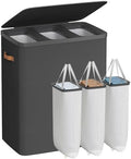 SONGMICS Laundry Basket, 190L Laundry Hamper with Lid, 3 Removable Bags by SONGMICSbySONGMICSHOME