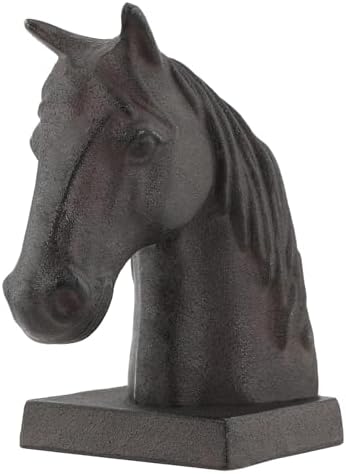 Horse Decorative Bookend Vintage Cast Iron Decor Heavy Book Ends Door Stop Unique Horse Head Statues Home Decor, Ideal for Reading Room Living Library Office Shelf Desk Decor by LONGRUNHOME