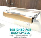 24" Wide Paper Roll Dispenser with Serrated Cutter, Wall Mount Paper Holder - Image 5