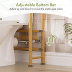 AmazerBath Bamboo Over The Toilet Storage Shelf, 2-Tier Over Toilet Organizer Rack, Freestanding Above Toilet Shelf for Bathroom, Laundry, Space Saver, Natural Color - Image 7