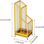Elegant Metal Umbrella Storage Stand Rack Waterproof Entryway with Decorative, Durable Home & Hotel Entryway, Modern Home Decor, Office Entrance Stylish (Yellow) - Image 2