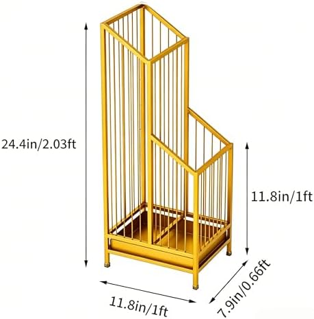 Elegant Metal Umbrella Storage Stand Rack Waterproof Entryway with Decorative, Durable Home & Hotel Entryway, Modern Home Decor, Office Entrance Stylish (Yellow) - Image 2