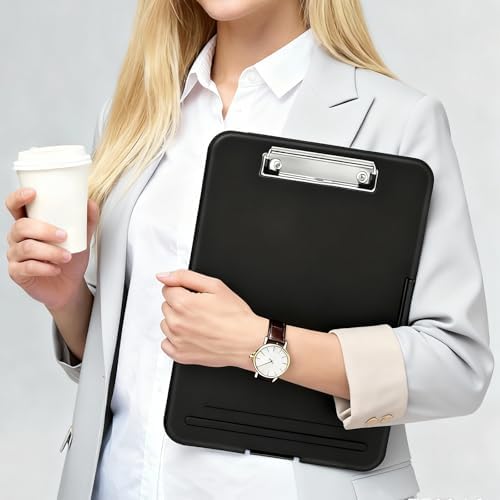 6 Pack Clipboard with Storage, High Capacity Storage Clipboard 8.5 x 11 with Pen Holder, Letter / A4 Size, Inner Plastic Folder Attached for Teacher Office Home, Size 13.4 x 9.4 x 0.9 in - Image 6